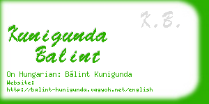 kunigunda balint business card